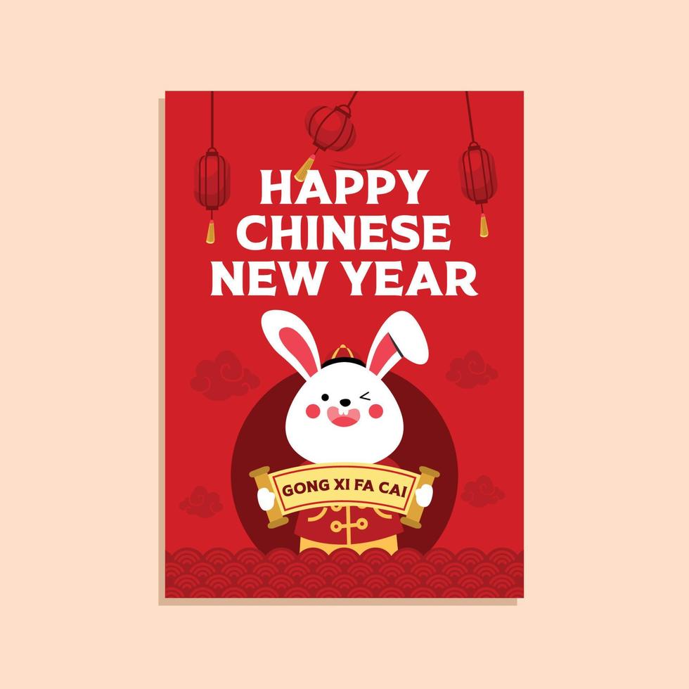 Hand drawn chinese new year poster design collection vector