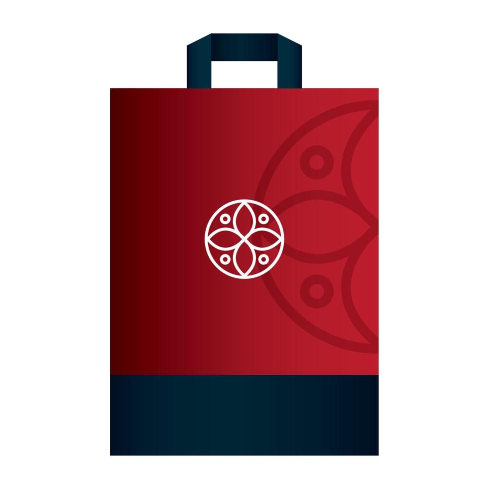 bag paper red color mockup with white sign, corporate identity vector