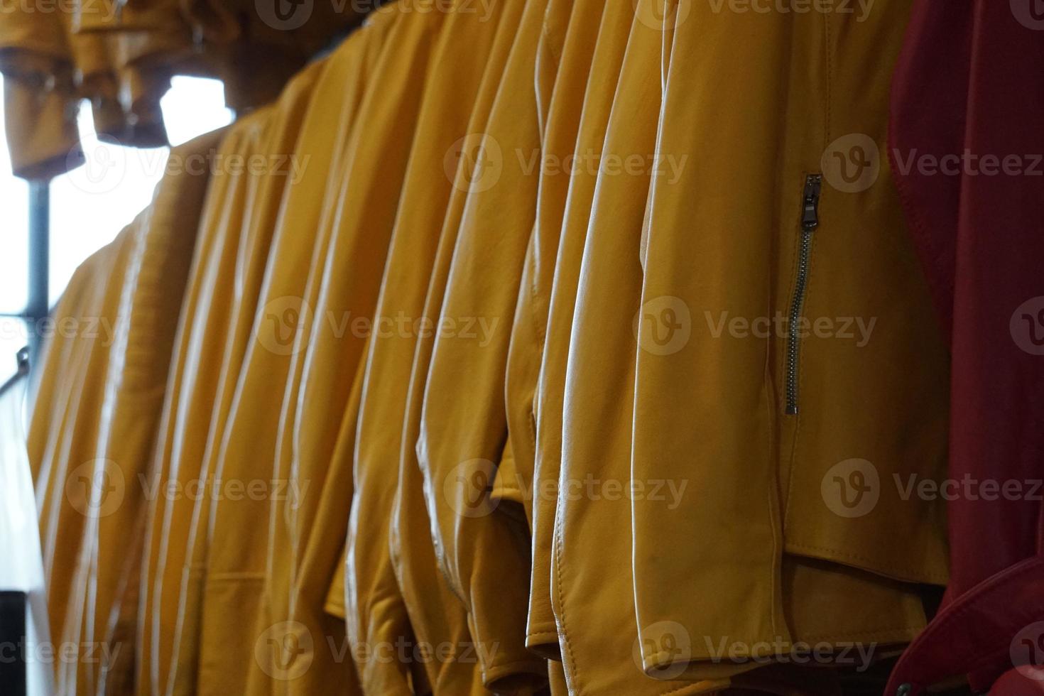leather jackets on display for sale photo