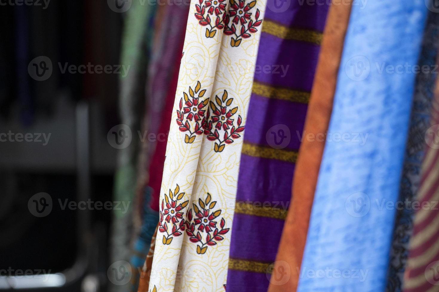 India clothes at the market for sale photo
