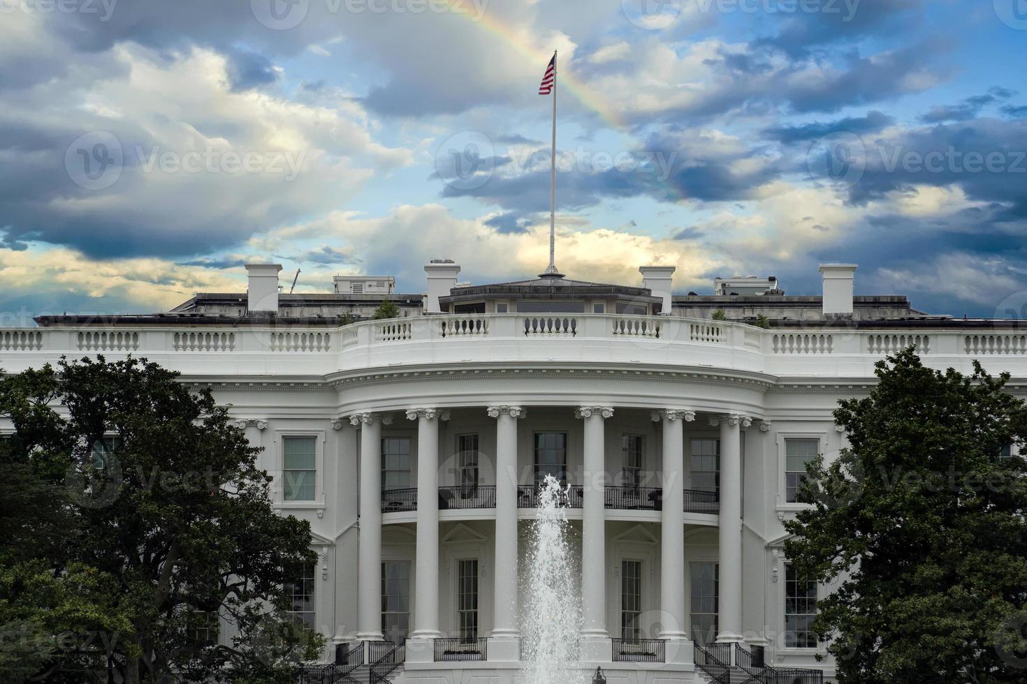 rainbow on white house washington dc photo