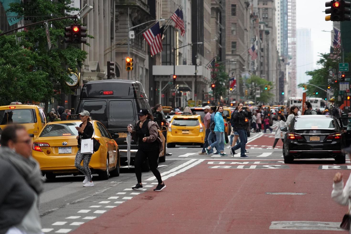 NEW YORK, USA - MAY 25 2018 - 5th Avenue  congested traffic jam photo