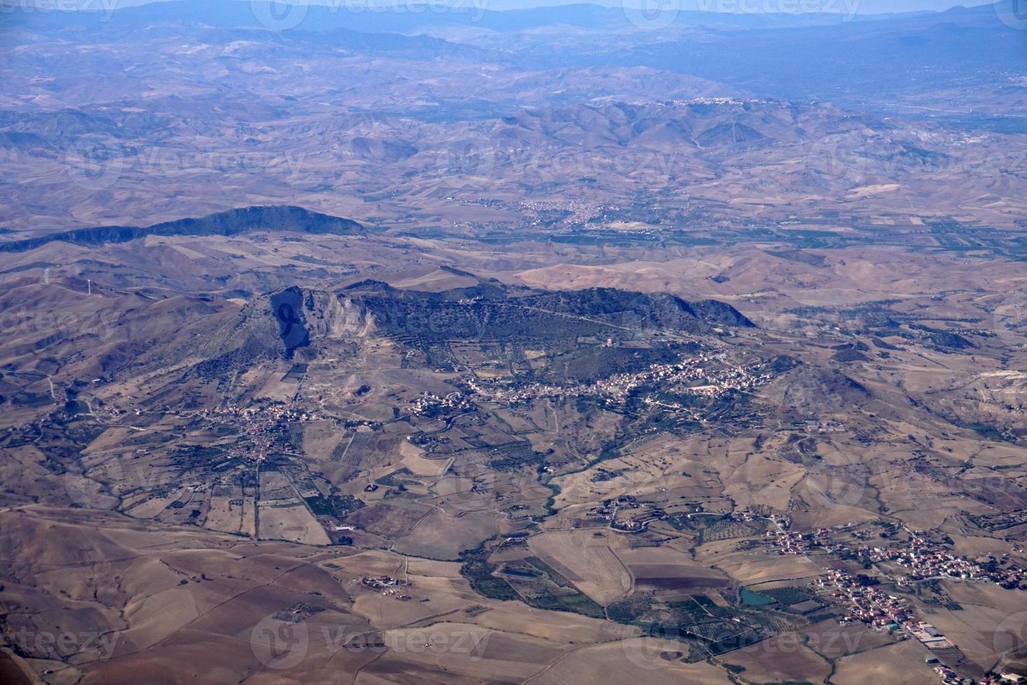 sicily catania etna volcano aerial view photo
