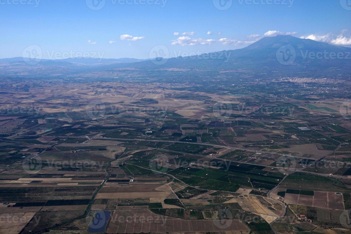 sicilia catania etna volcán vista aérea foto