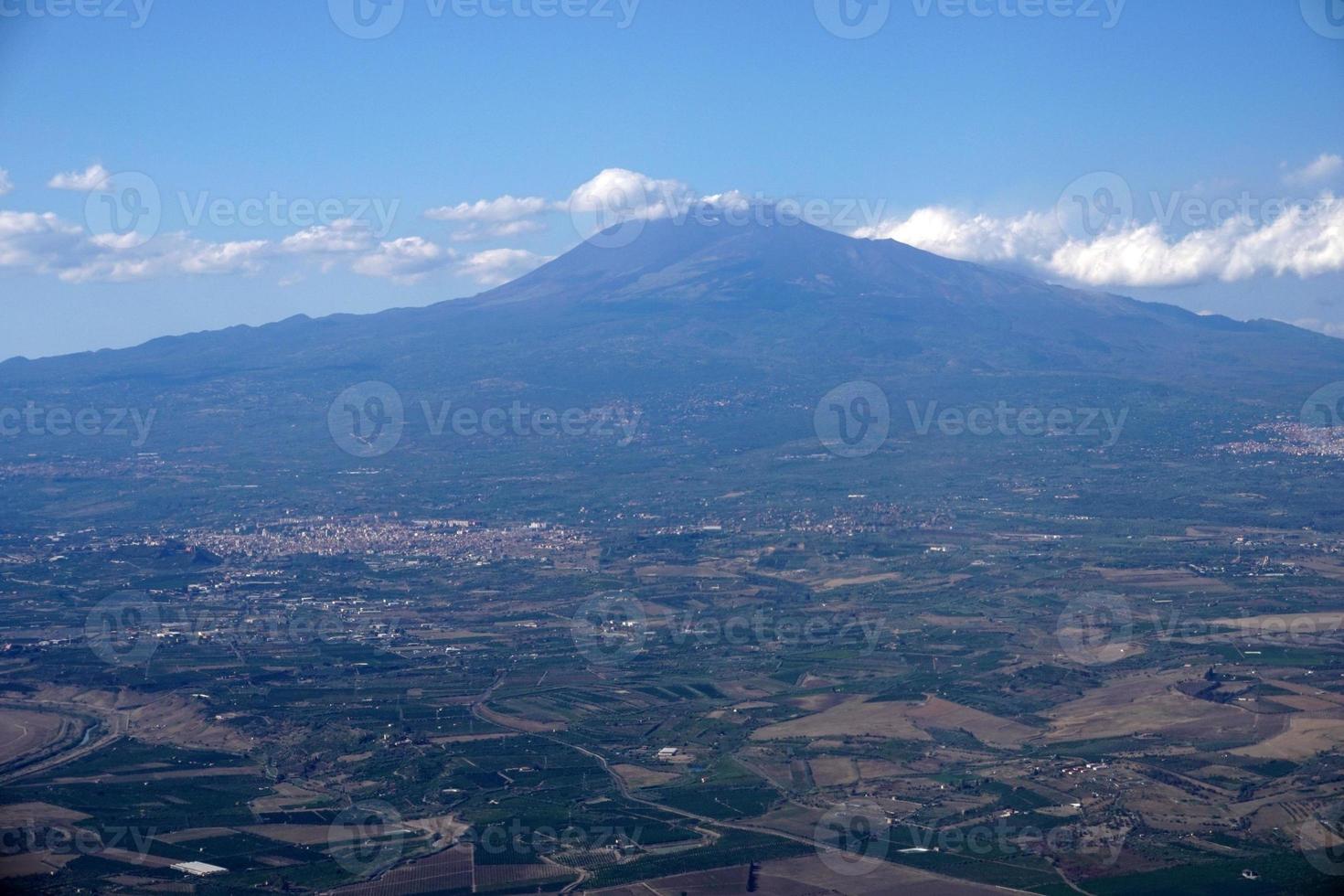 sicily catania etna volcano aerial view photo