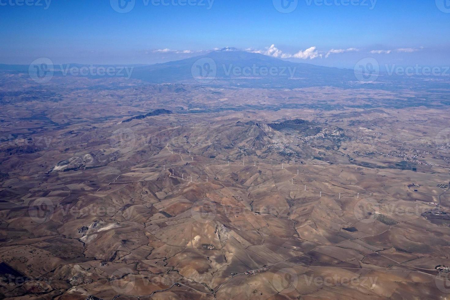 sicily catania etna volcano aerial view photo