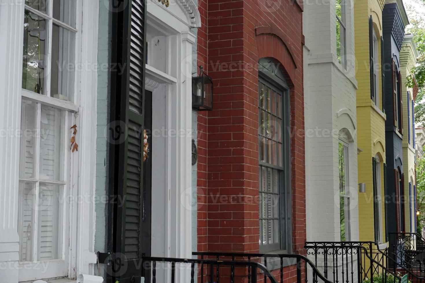 georgetown dc washington houses under the rain photo