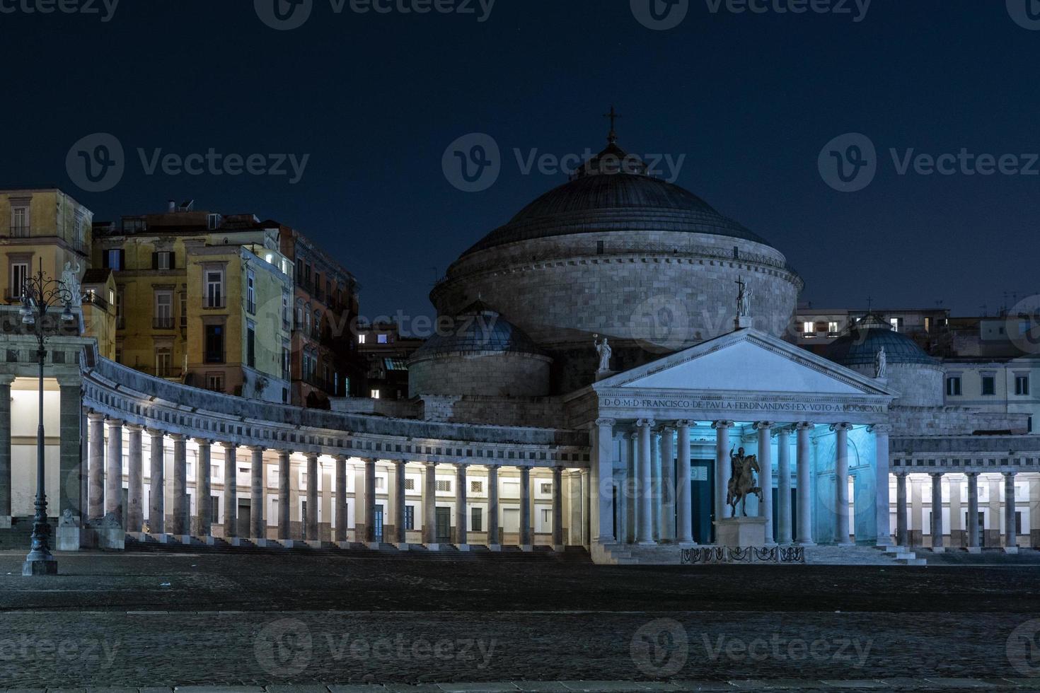 Saint francis church in Naples at night photo