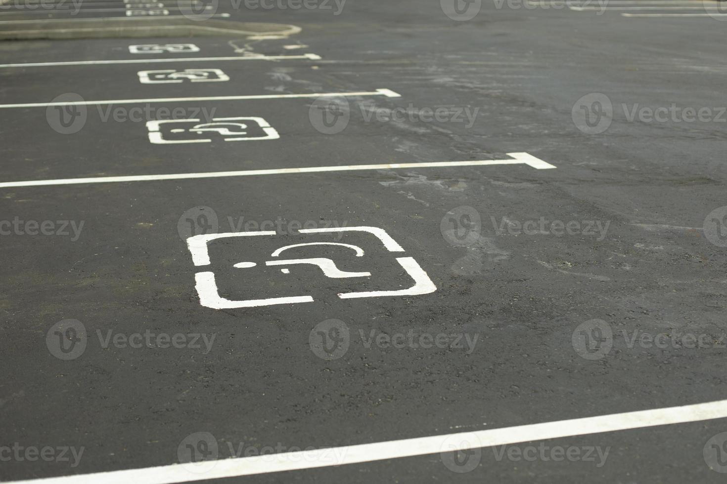 Parking for people with disabilities. Parking details. Marking place for transport. photo