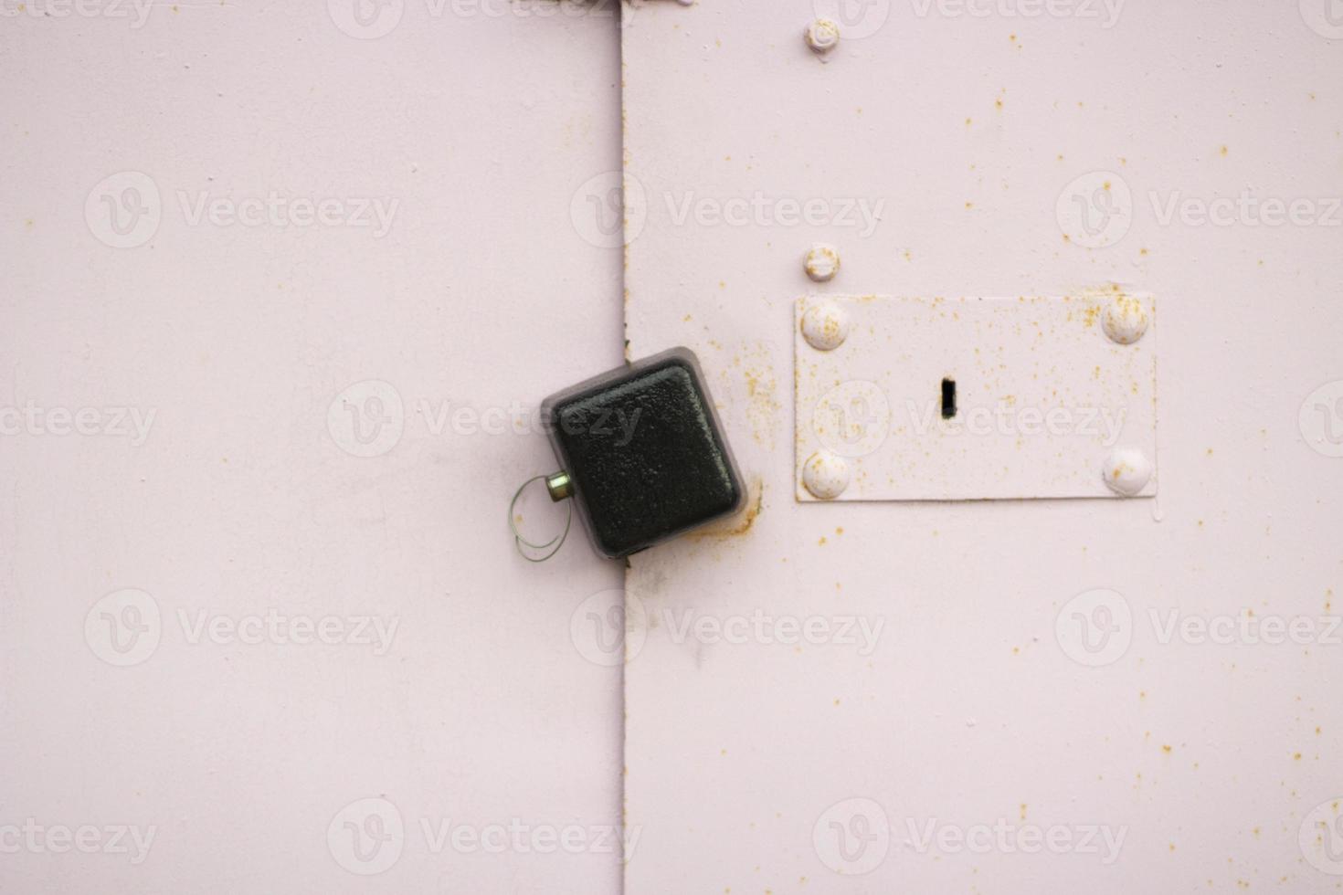 Garage lock. Lock on gate. Shutter latch. photo