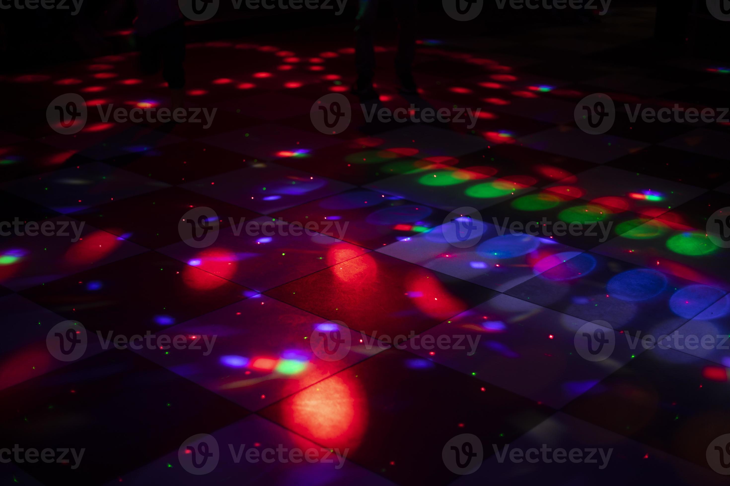 Disco dance floor. Light on dance floor. Colored spots on floor. Lights  from spotlight. 17455504 Stock Photo at Vecteezy