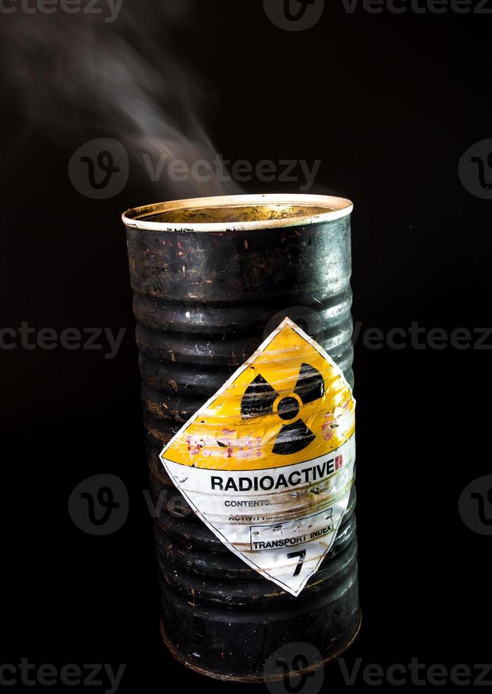 Smoke in cylinder container of radioactive material photo