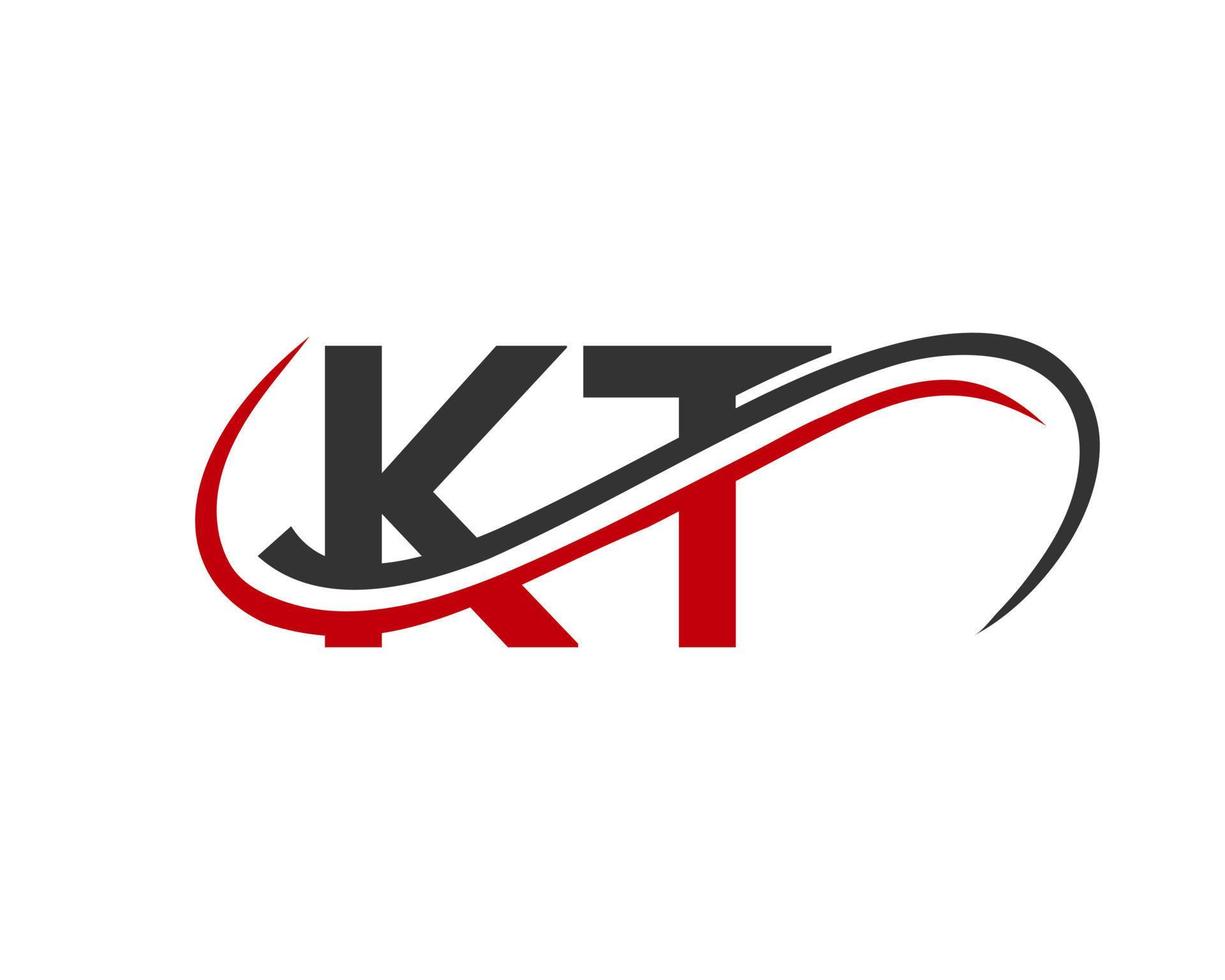 diseño del logotipo de la letra inicial kt. diseño de logotipo kt para plantilla vectorial de empresa financiera, de desarrollo, de inversión, inmobiliaria y de gestión vector