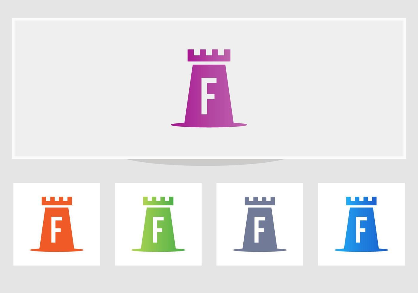 Letter F Castle Logo. Castle King Logo Design vector