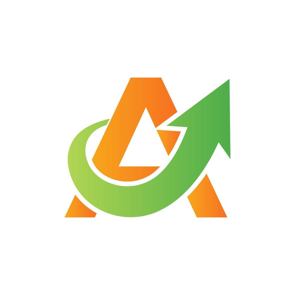 Letter A Financial Logo. Initial Growth Arrow Concept. Fundraising Financial And Accounting Management Logo Design Template vector
