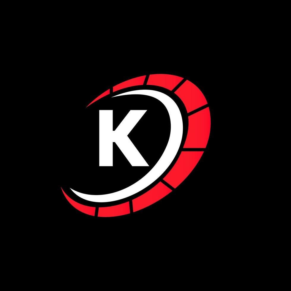 Sport Car Logo On Letter K Speed Concept. Car Automotive Template For Cars Service, Cars Repair With Speedometer Symbol vector