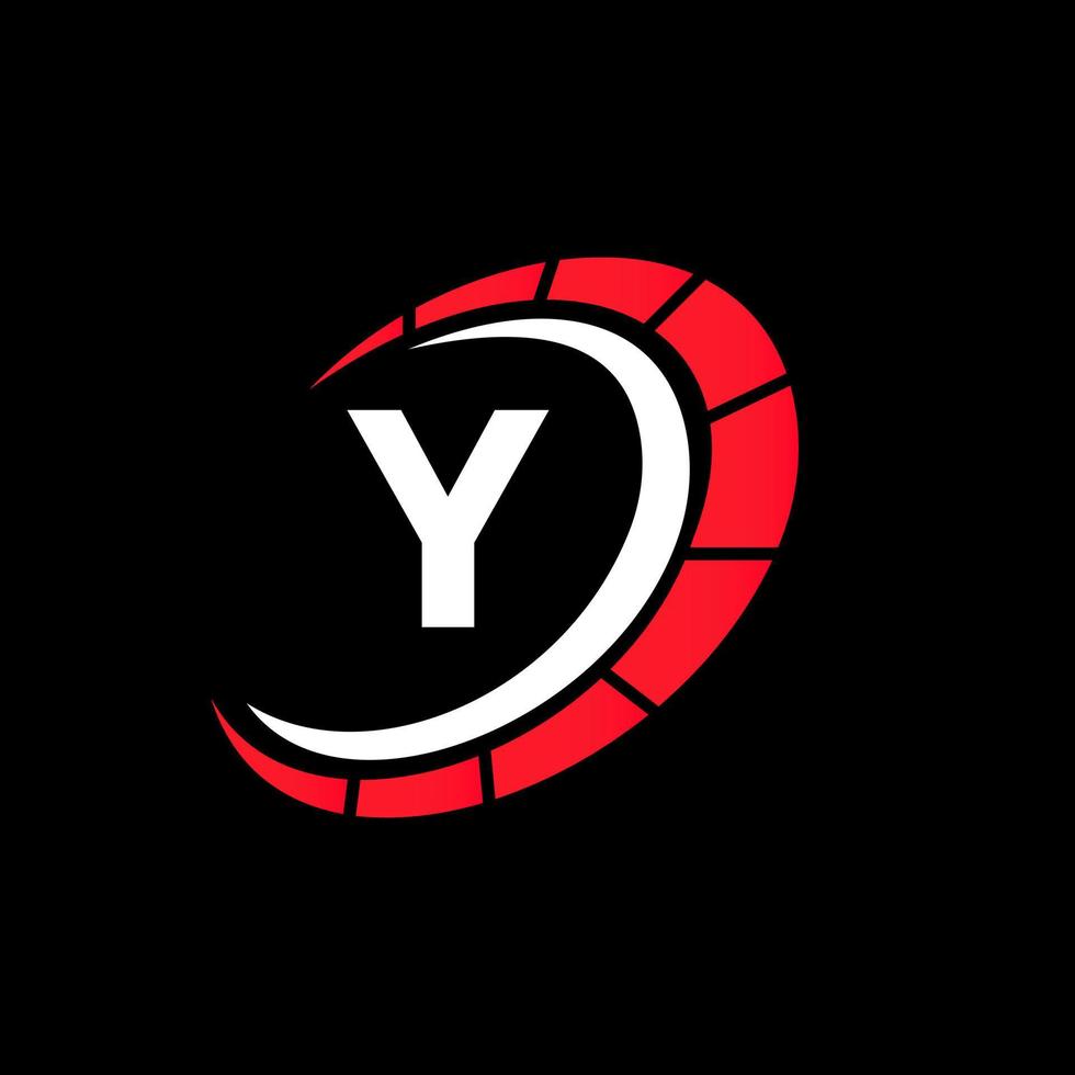 Sport Car Logo On Letter Y Speed Concept. Car Automotive Template For Cars Service, Cars Repair With Speedometer Symbol vector
