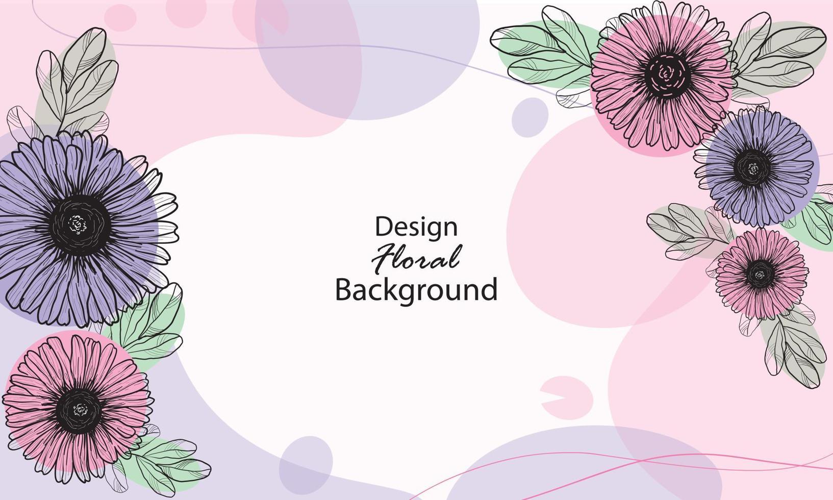 Abstract floral watercolor art background vector