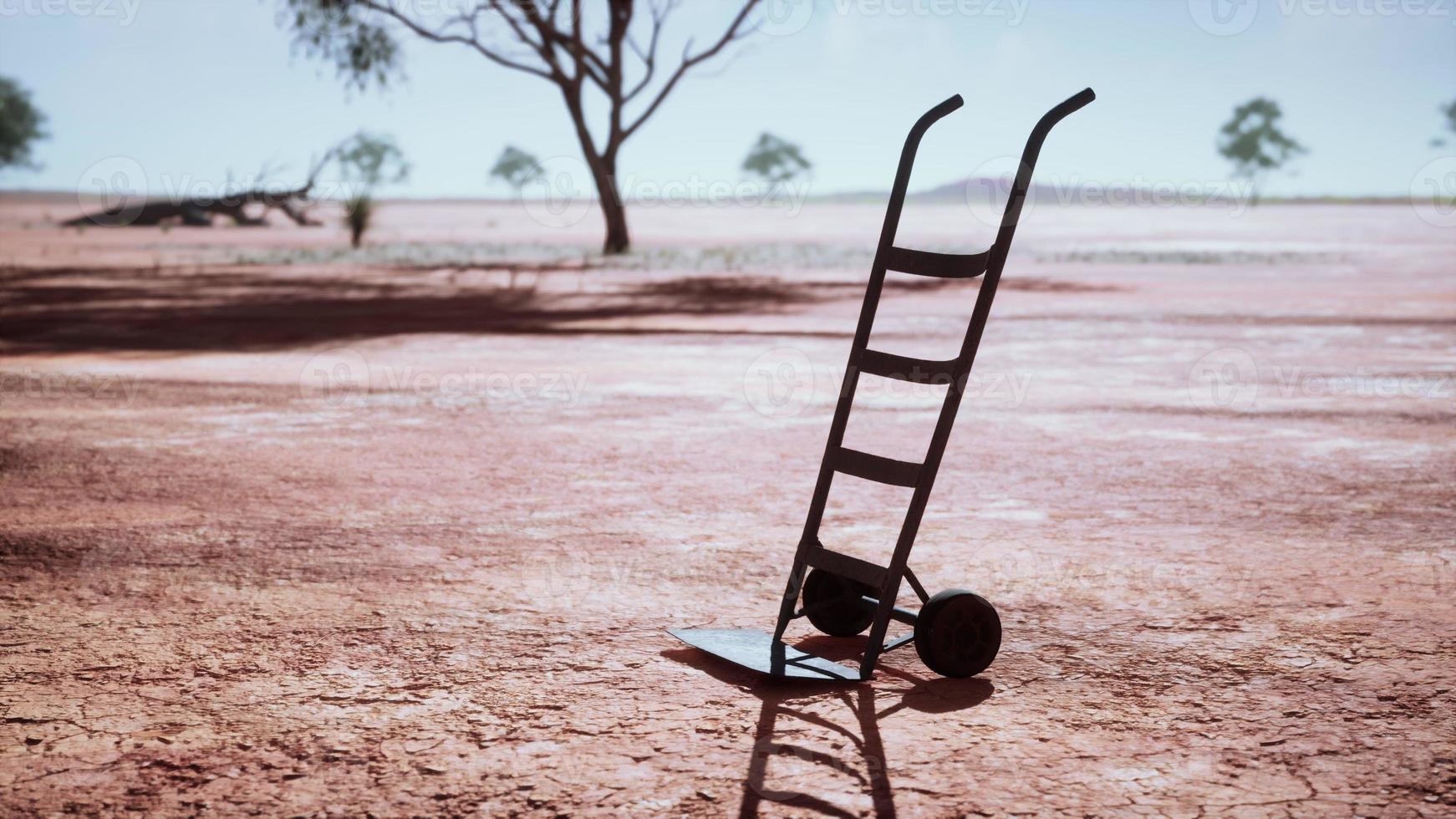 Small trolley cart in the desert photo
