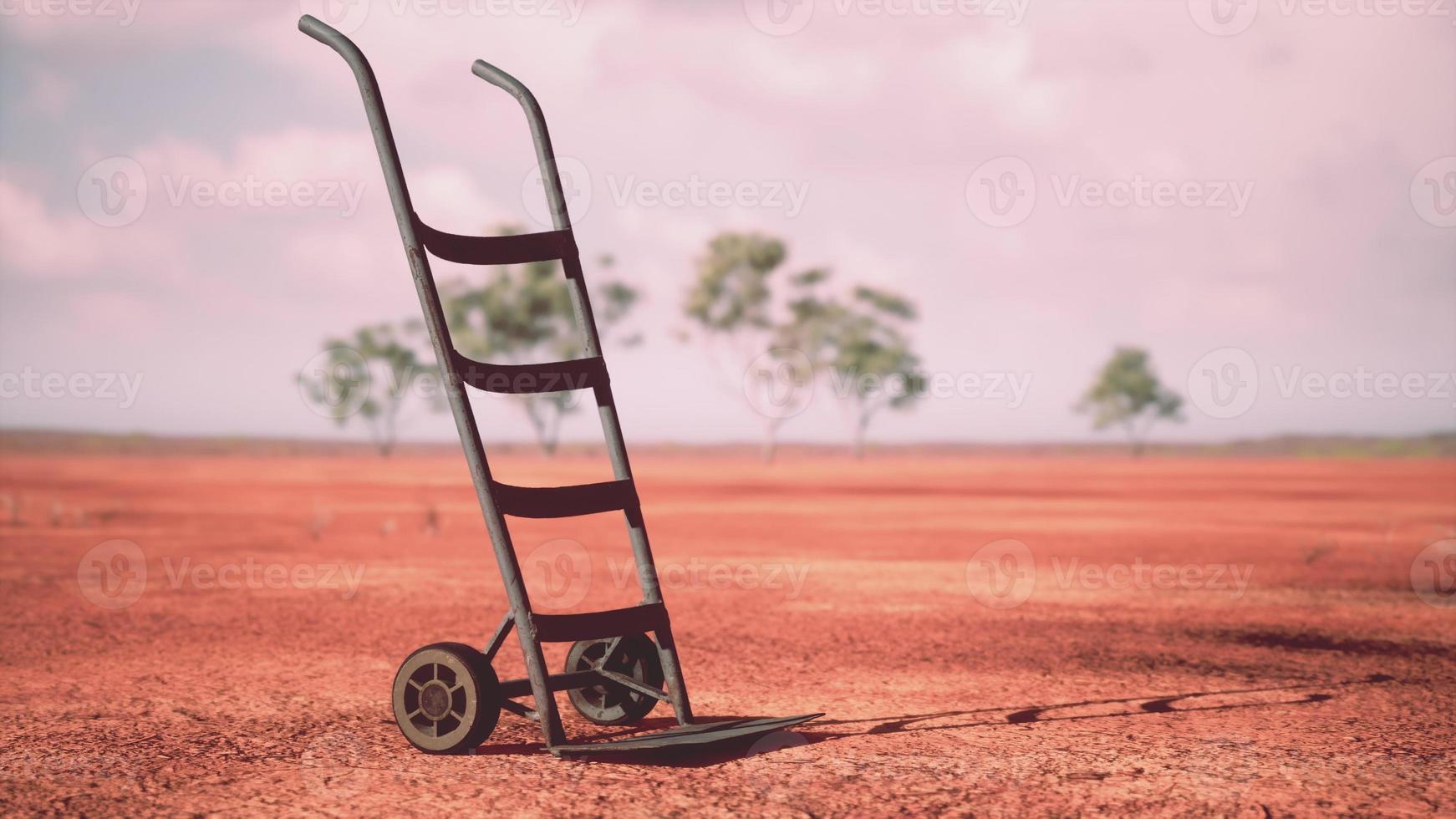 Small trolley cart in the desert photo