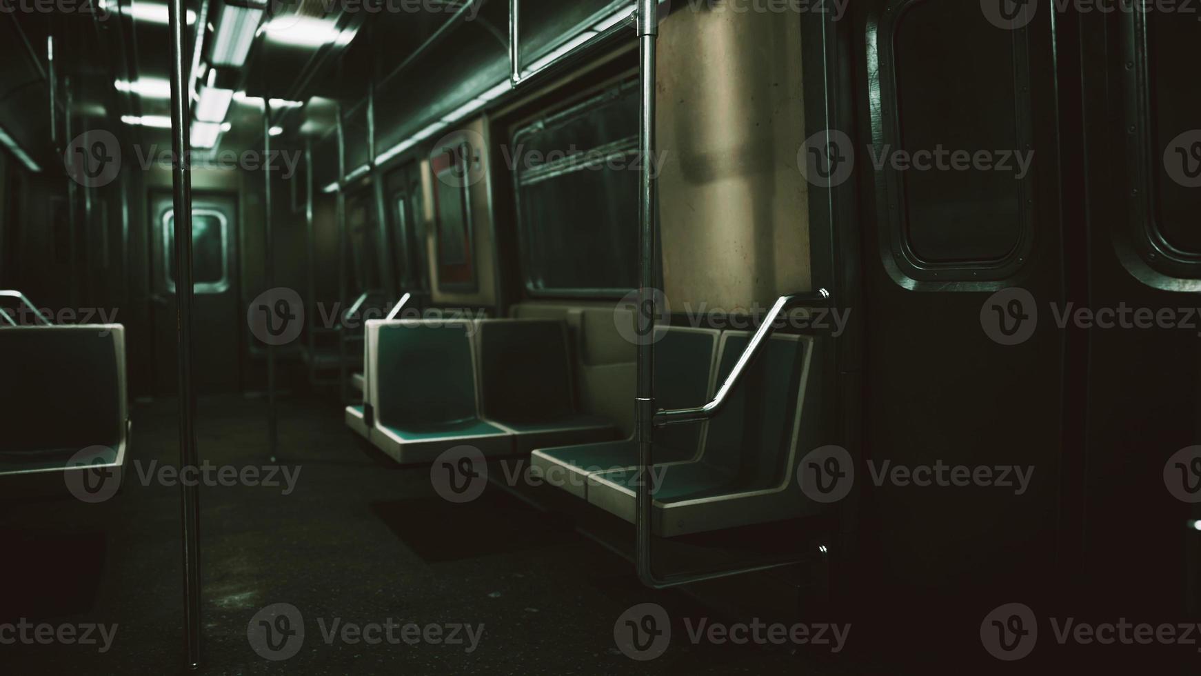 empty metal subway train in urban Chicago photo