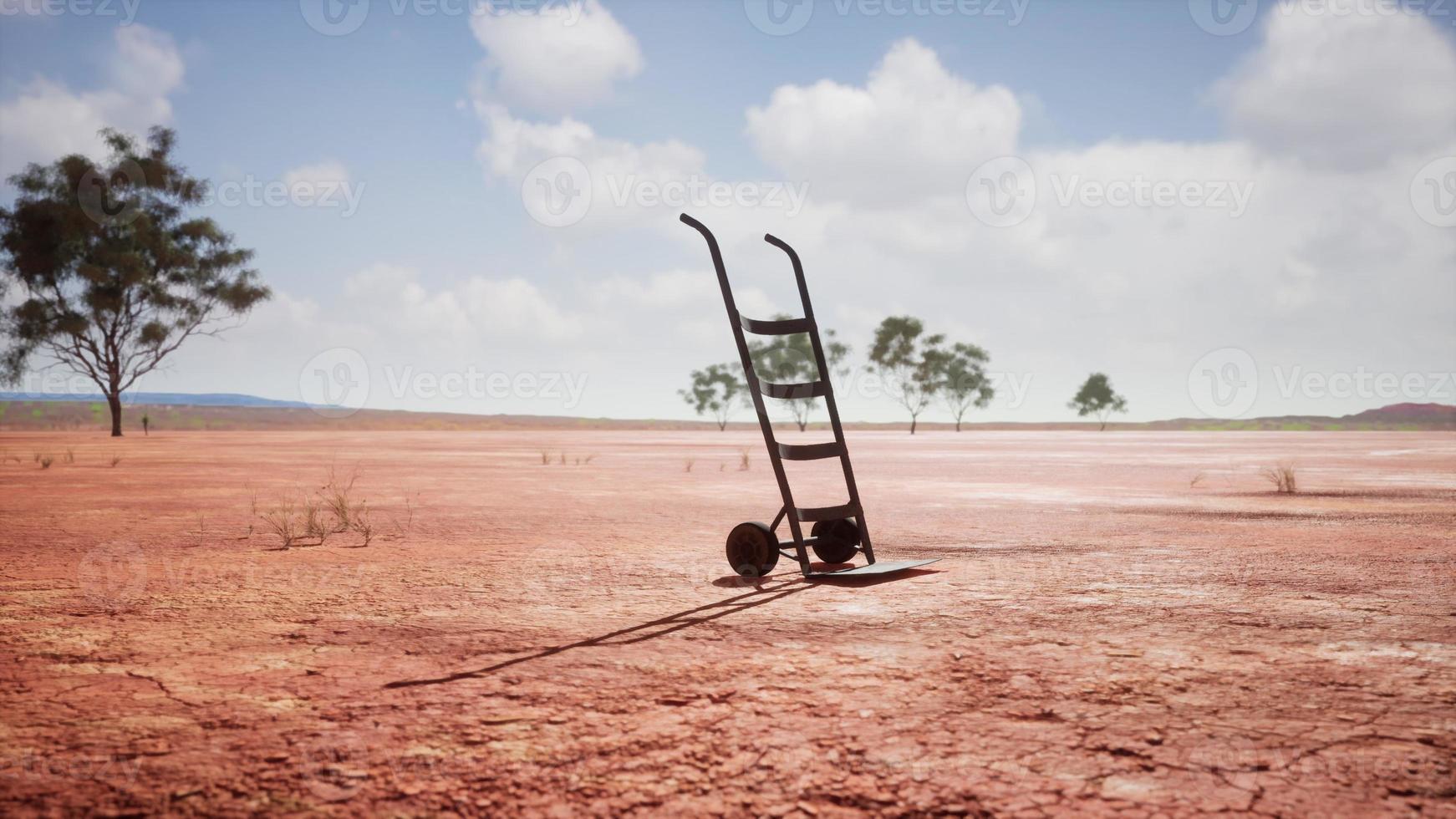 Small trolley cart in the desert photo