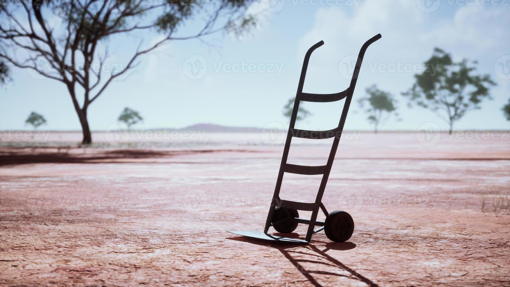 Small trolley cart in the desert photo