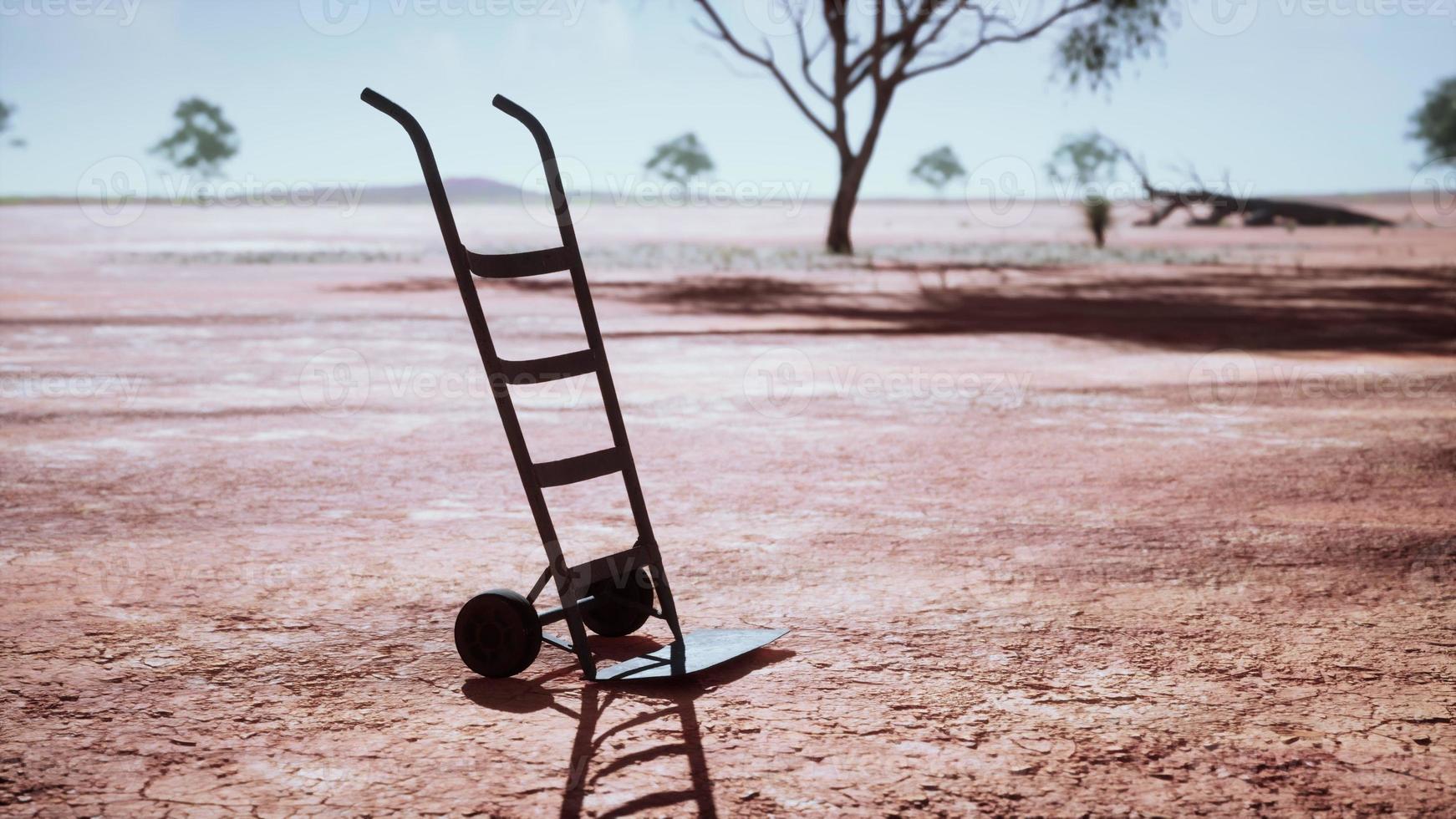 Small trolley cart in the desert photo