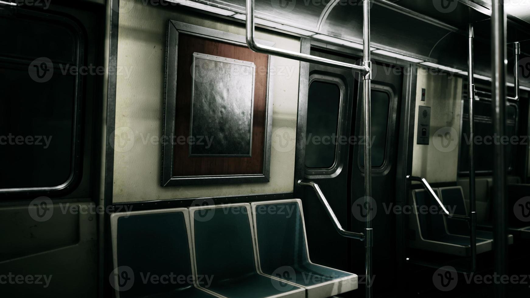 empty metal subway train in urban Chicago photo