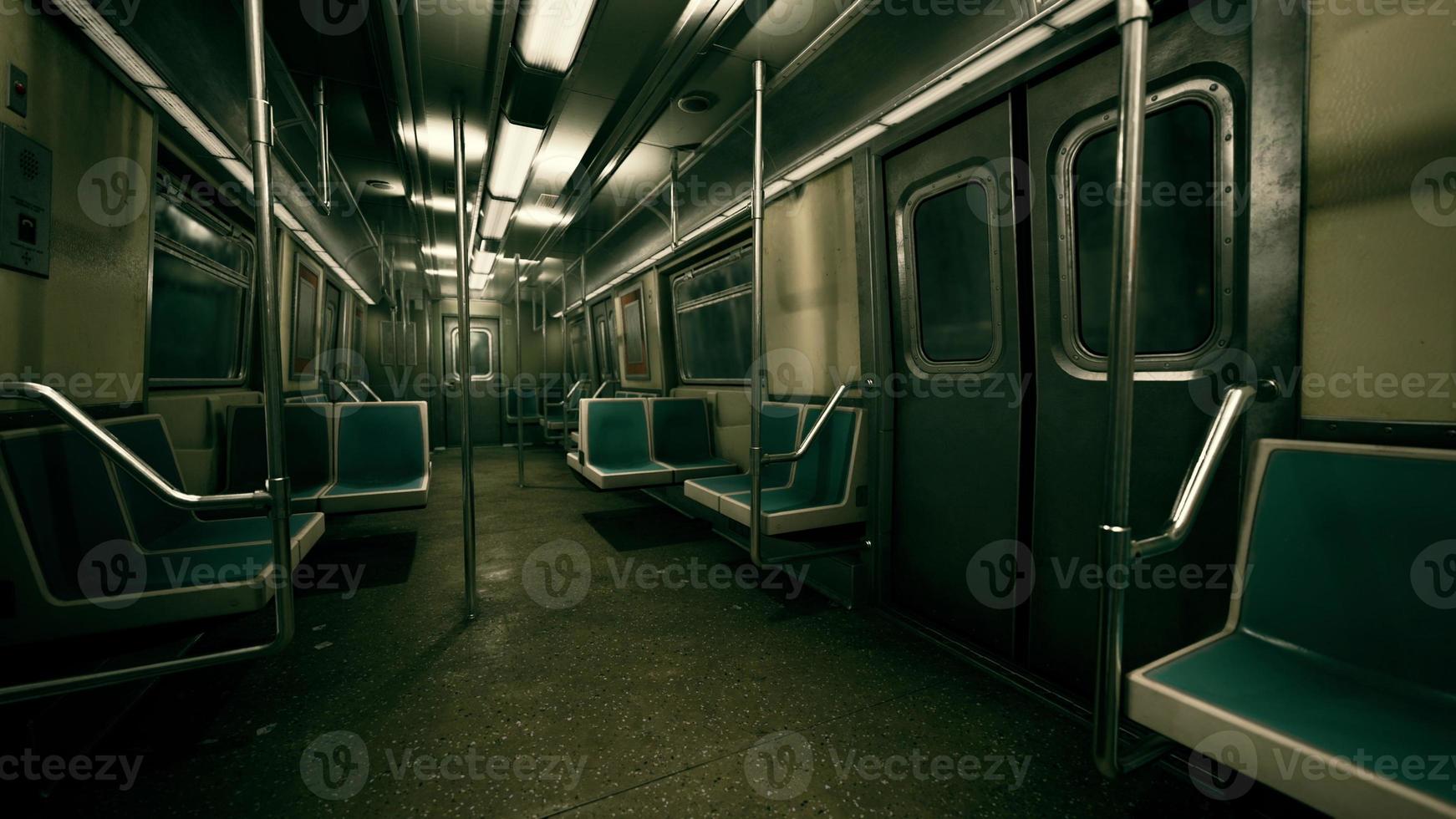 empty metal subway train in urban Chicago photo