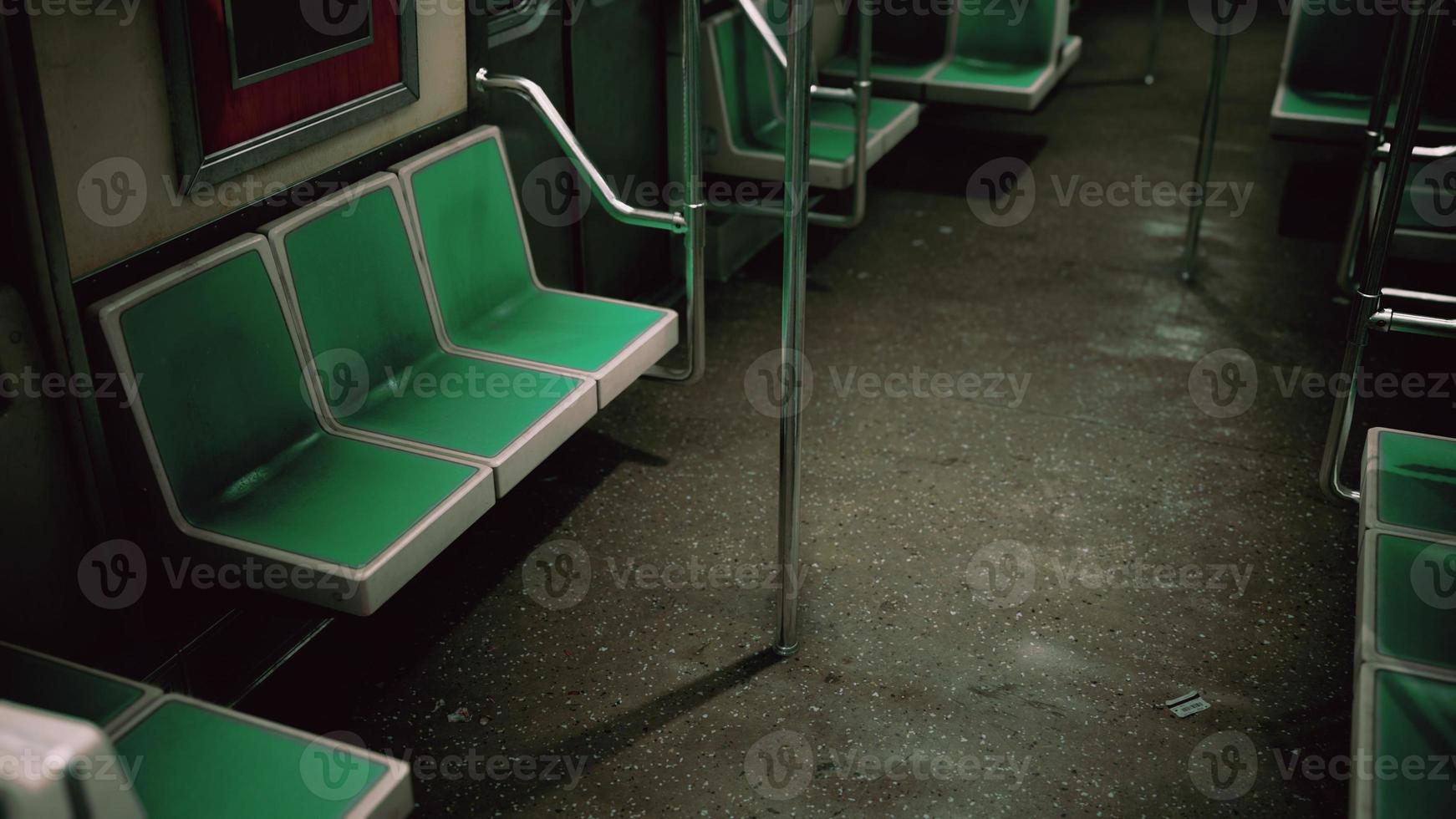 empty subway wagon using New York city public transportation system photo