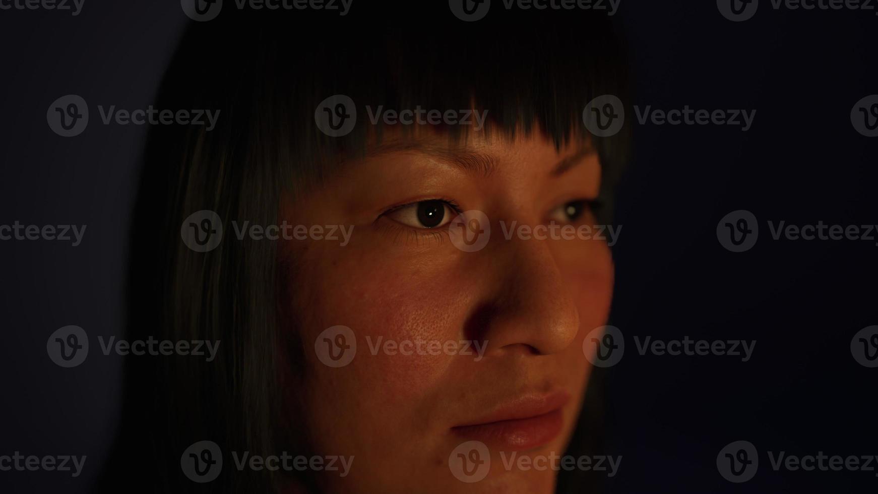 adult Mexican lady portrait in the dark photo