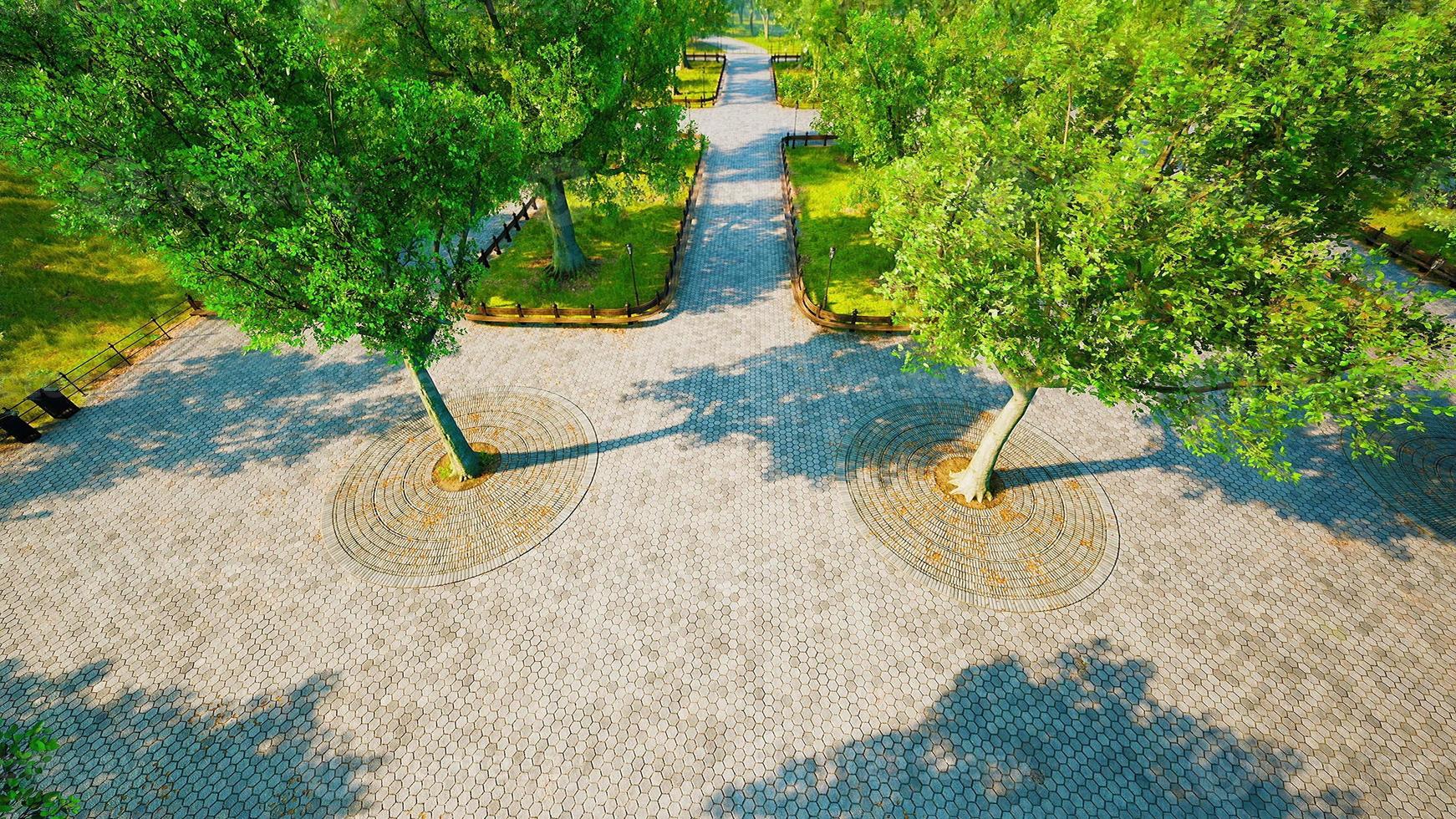 Central city Park at summer day photo