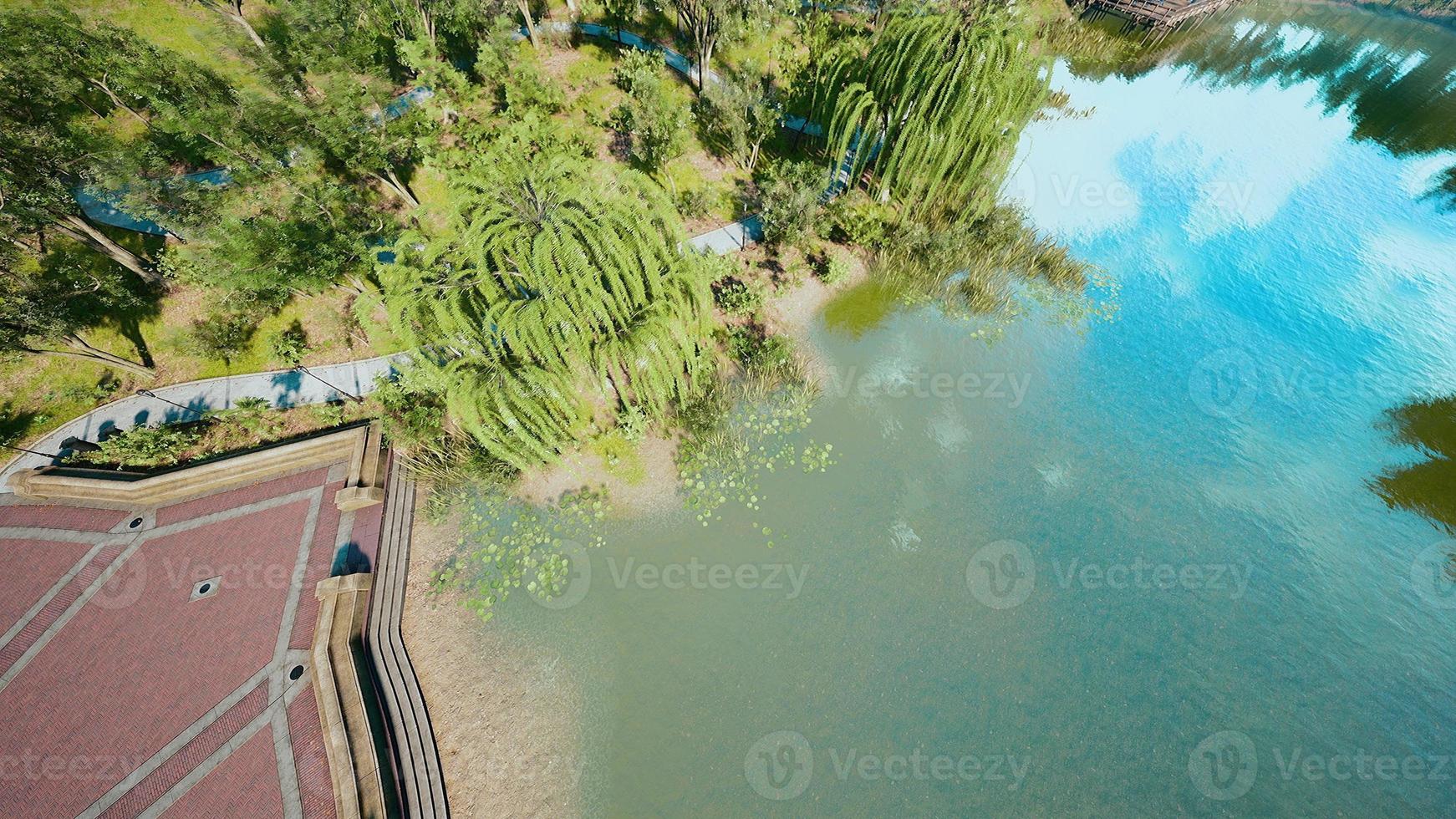 parque central de la ciudad en el día de verano foto