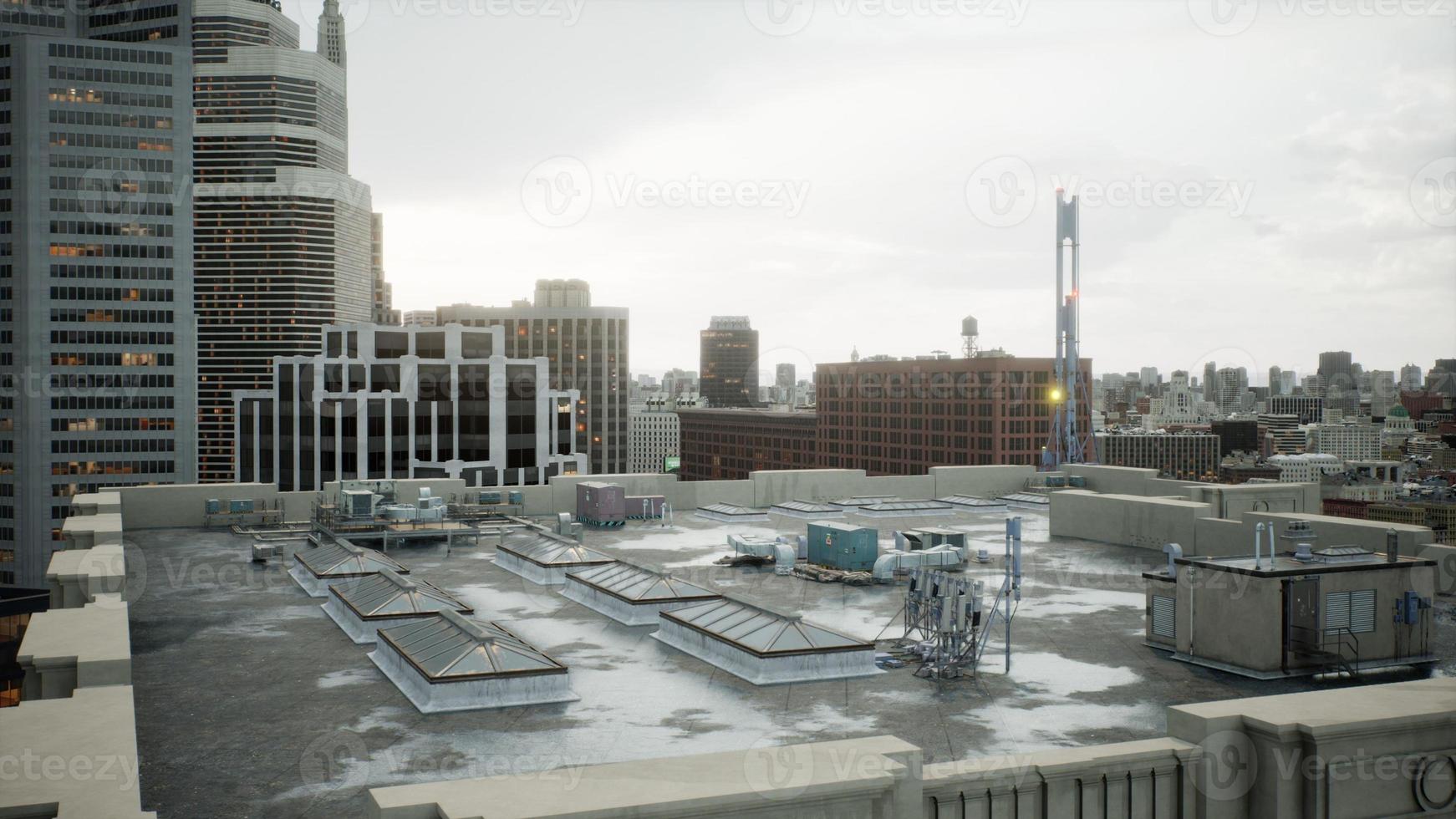 The roof of the building with ventilation hatchways photo