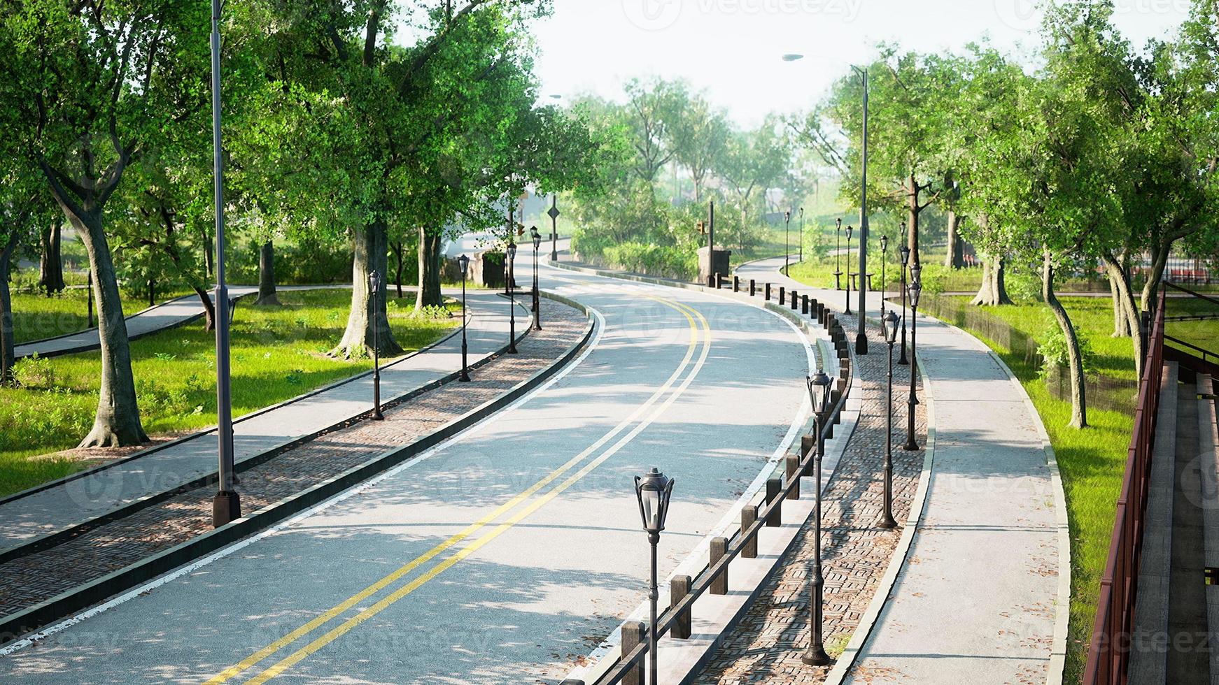 carretera vacía en la gran ciudad foto