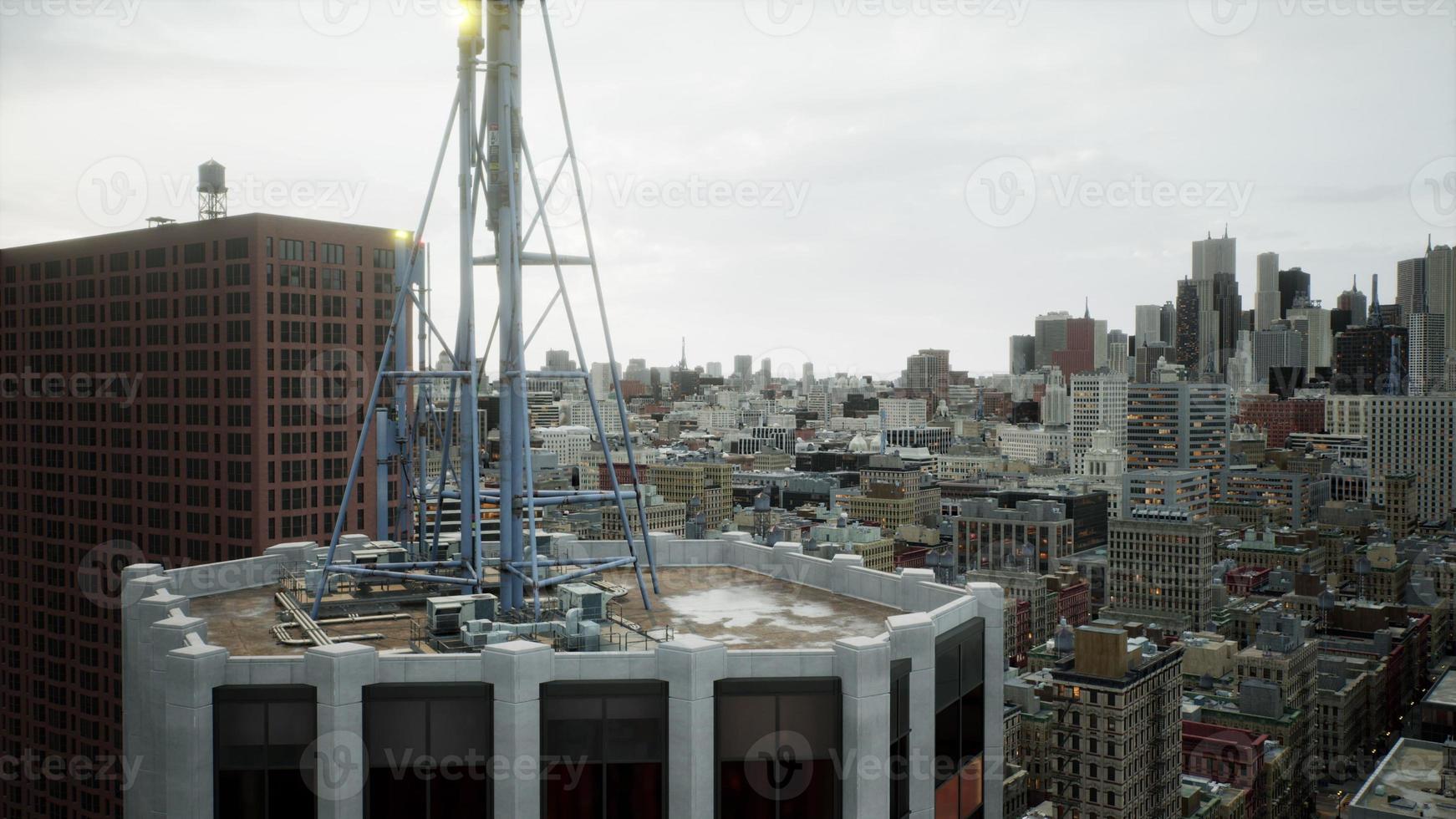 The roof of the building with ventilation hatchways photo