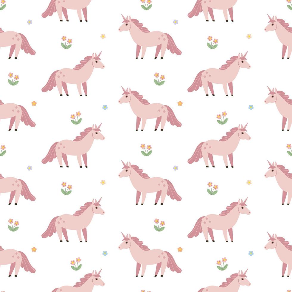 Pink Unicorn Seamless Pattern vector