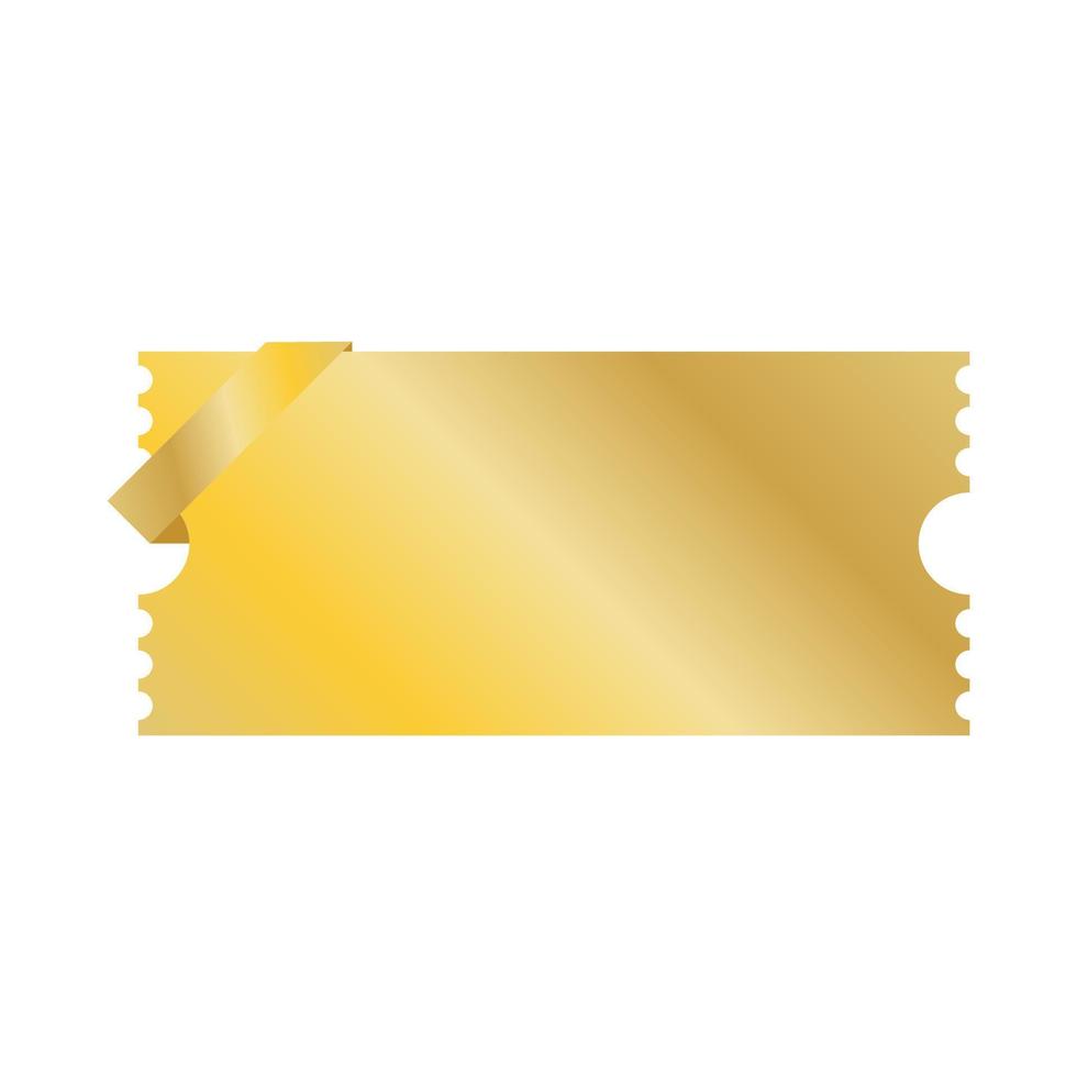 golden ticket blank template vector illustration