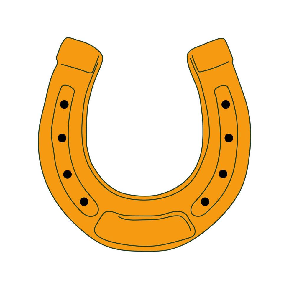 Vector icon of lucky horseshoe or Patrick's day.
