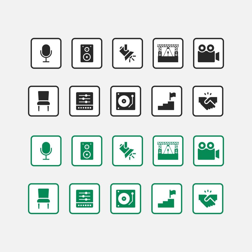 icon set suitable for music concert event, icon modern and simple vector EPS.