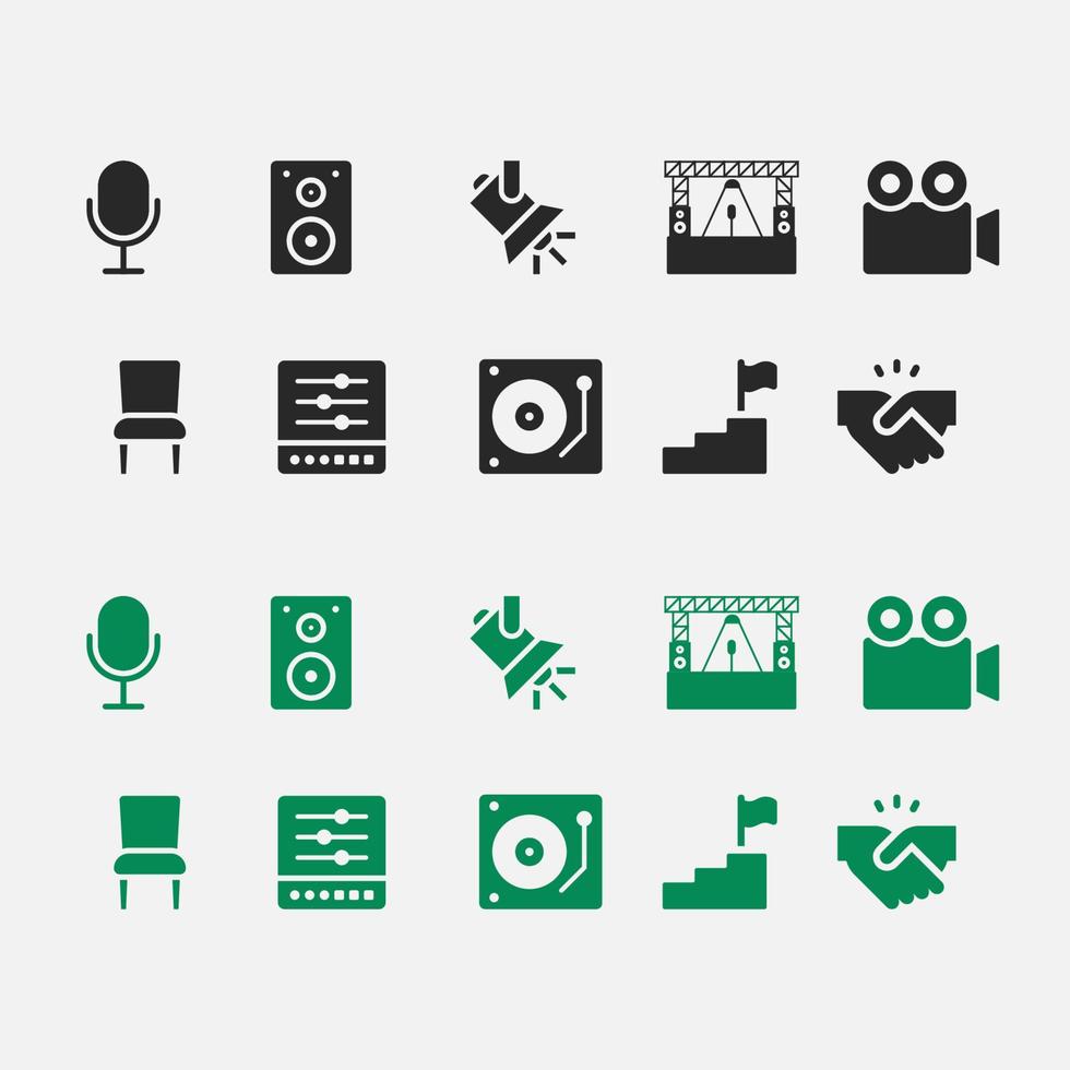 icon set suitable for music concert event, icon modern and simple vector EPS.