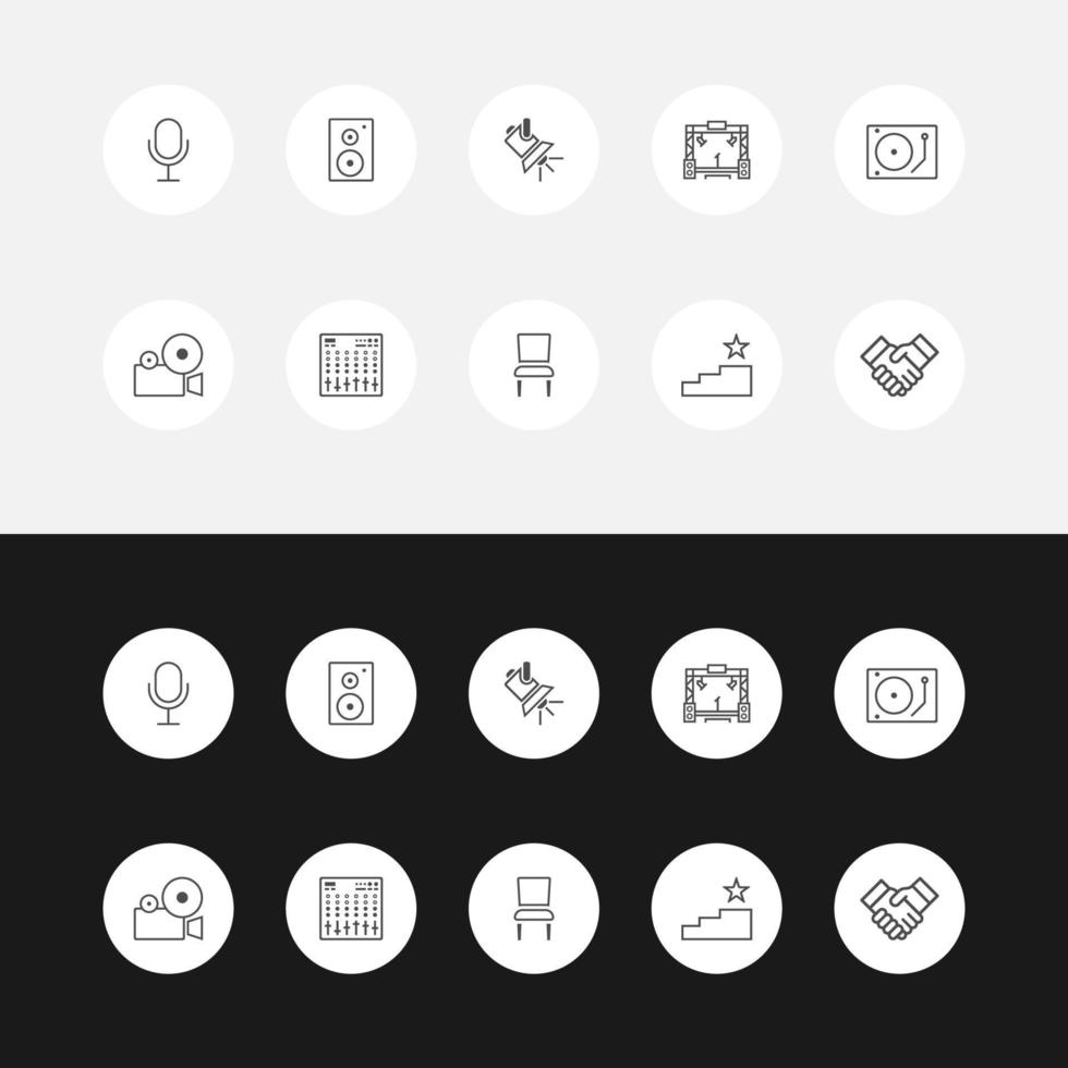 icon set suitable for music concert event, icon modern and simple vector EPS.