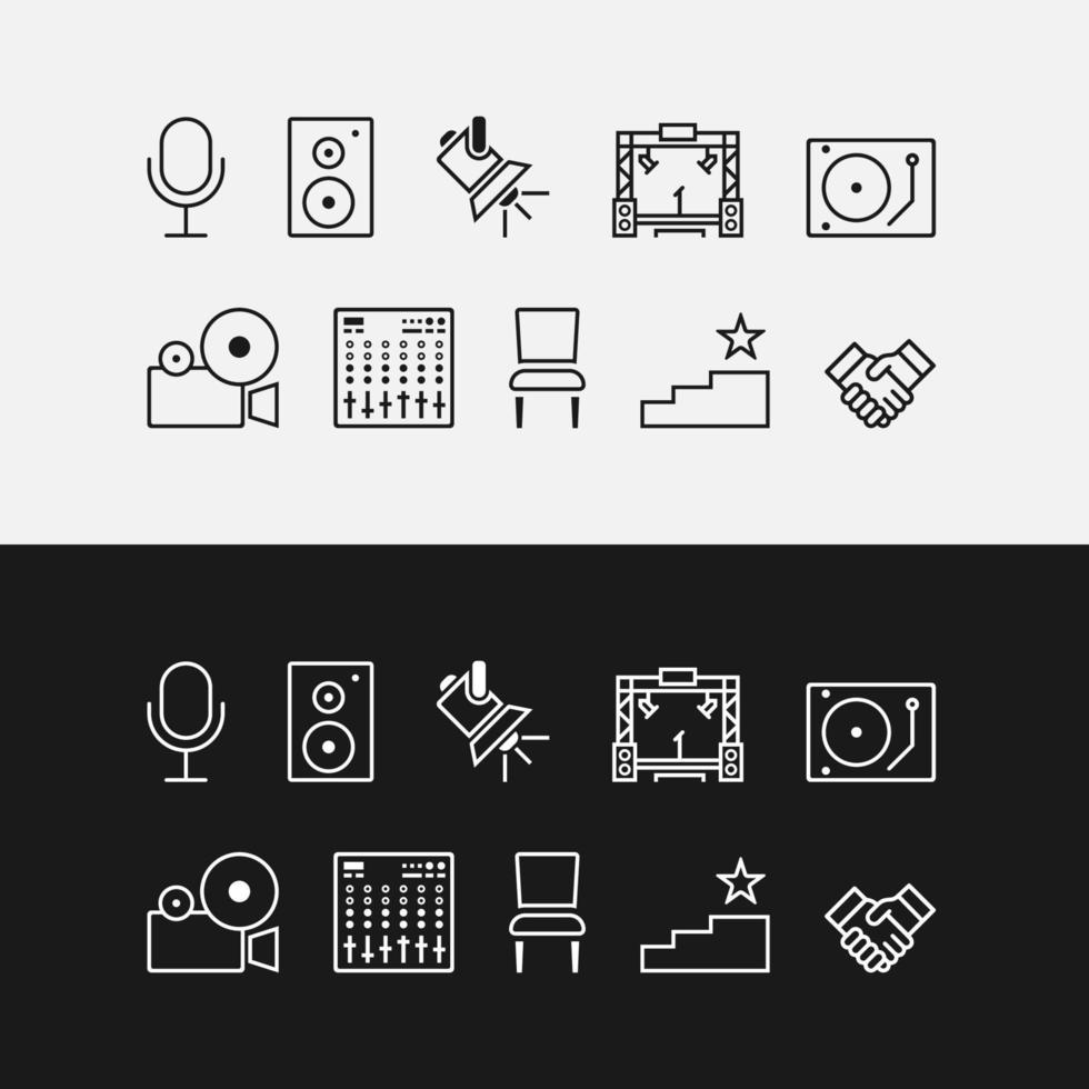 icon set suitable for music concert event, icon modern and simple vector EPS.