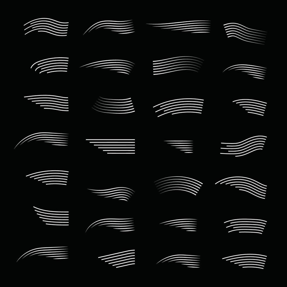 conjunto de adornos de diseño dibujados a mano elementos de diseño de garabatos acentuados silueta de acento floreciente vector