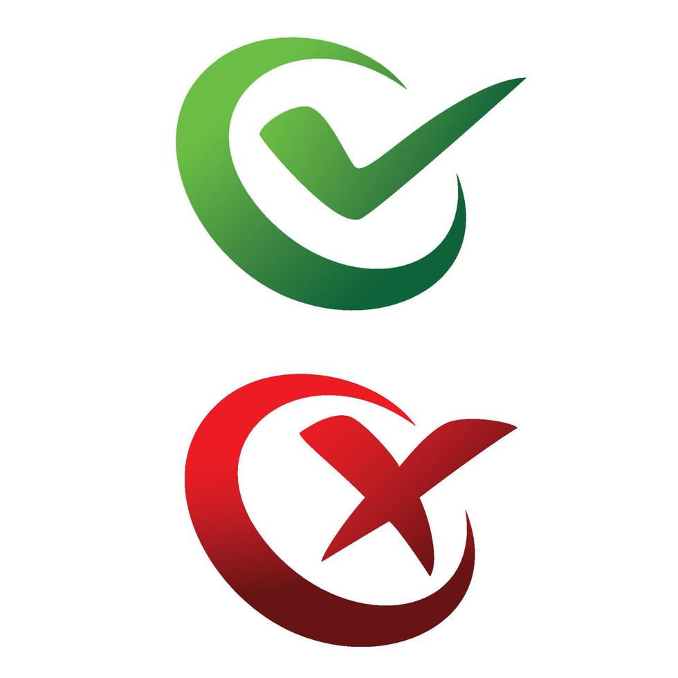 check mark design. option button sign and symbol. right or wrong choice. vector