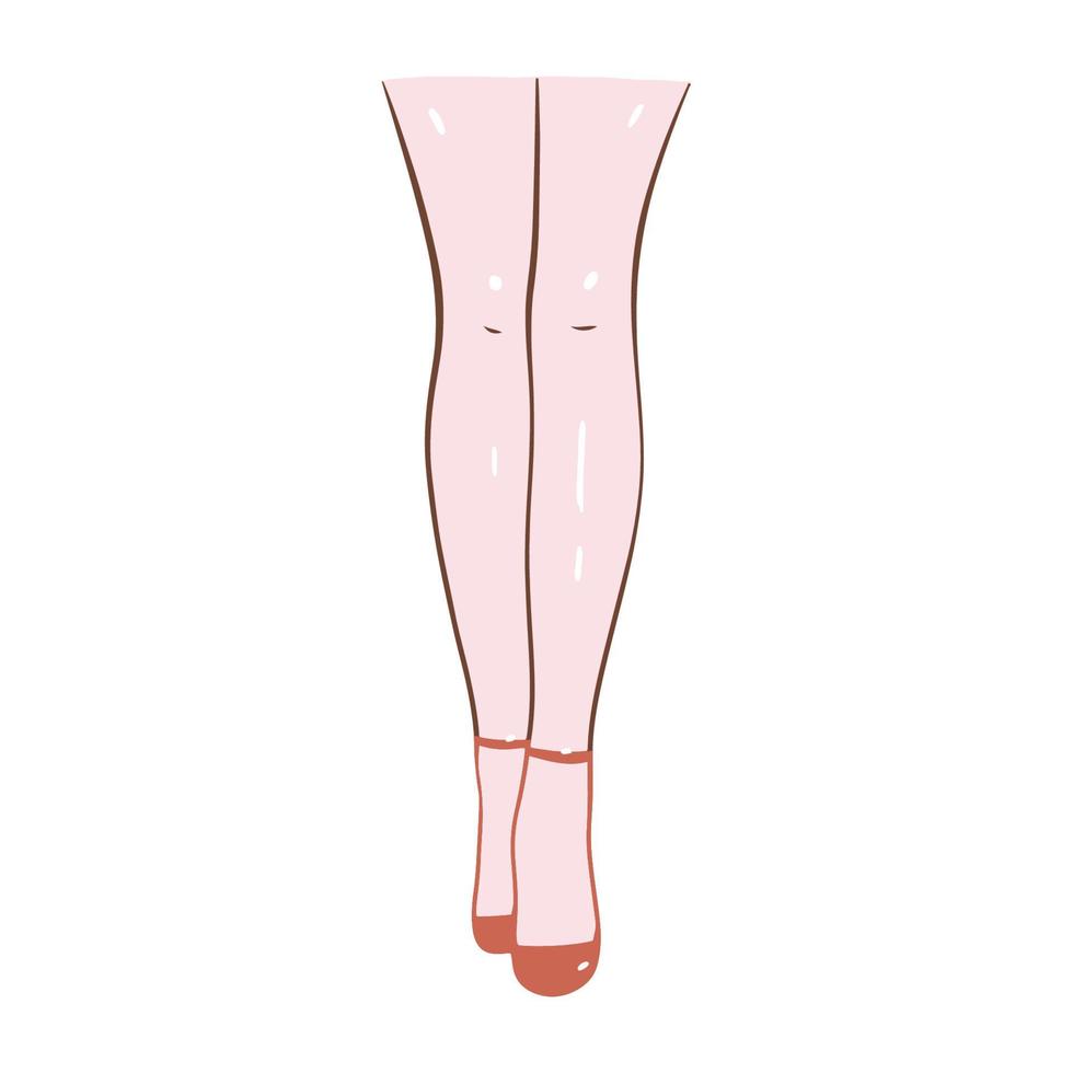 Hand-drawn vector silhouette of female legs