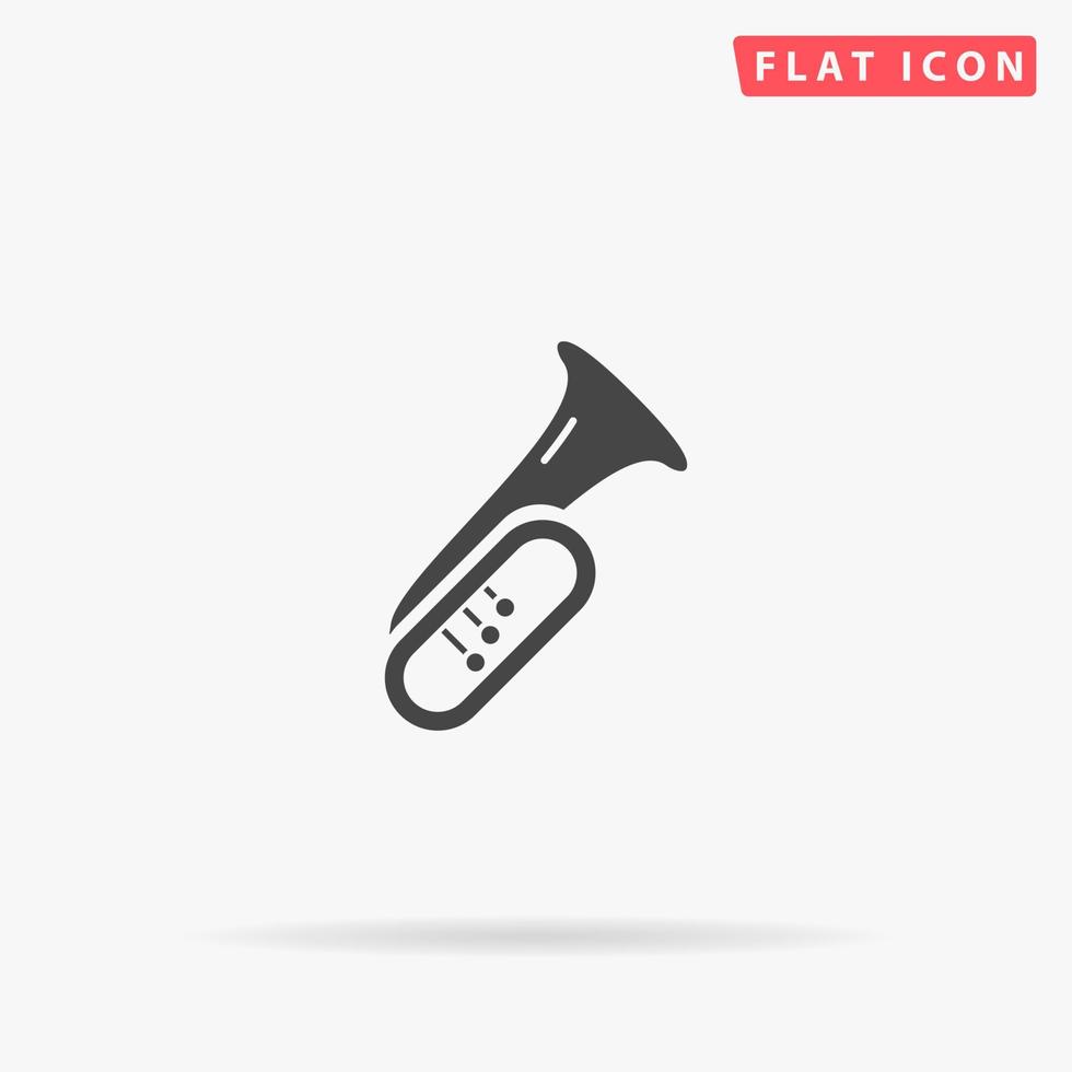 Tuba flat vector icon. Glyph style sign. Simple hand drawn illustrations symbol for concept infographics, designs projects, UI and UX, website or mobile application.