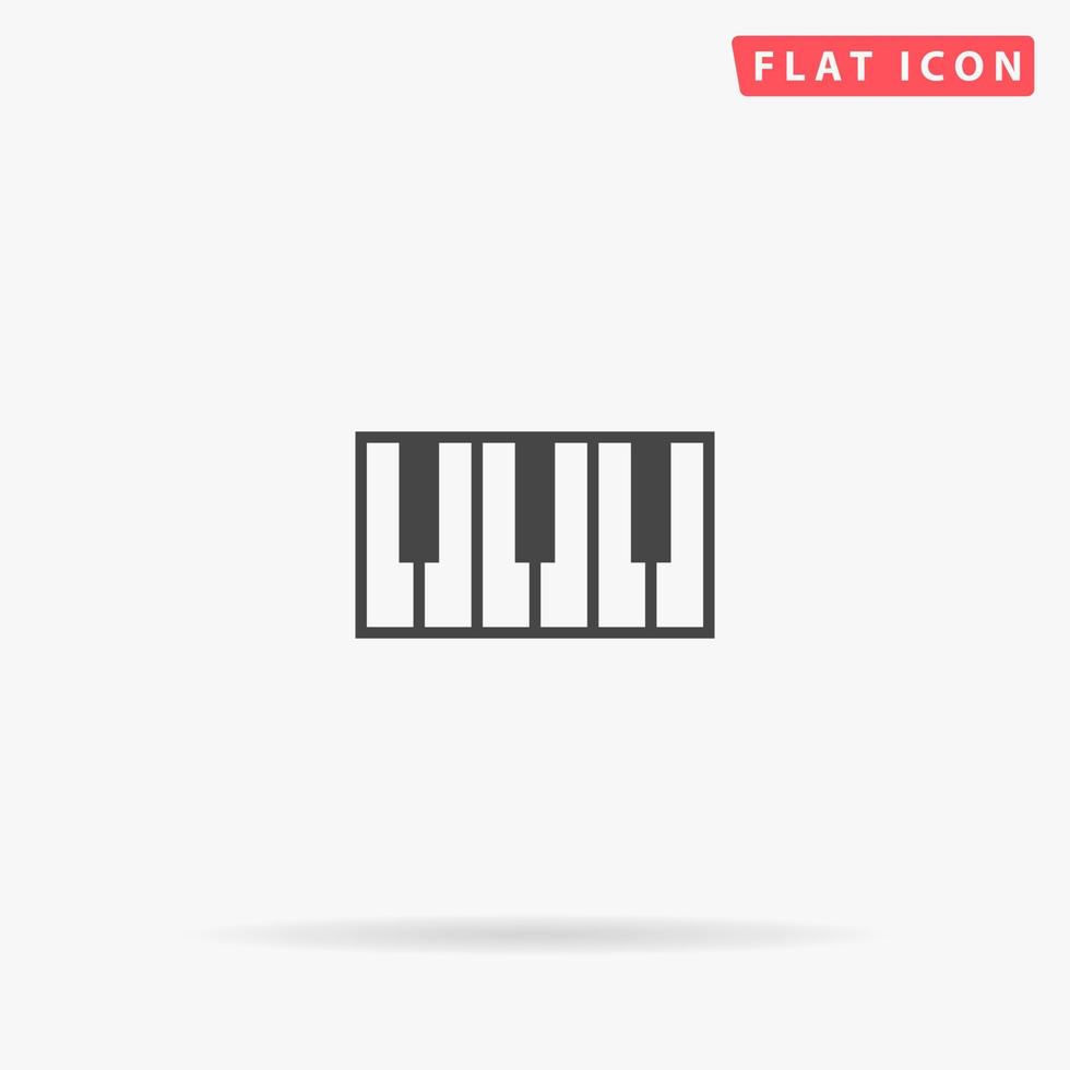 Piano Keys flat vector icon. Glyph style sign. Simple hand drawn illustrations symbol for concept infographics, designs projects, UI and UX, website or mobile application.