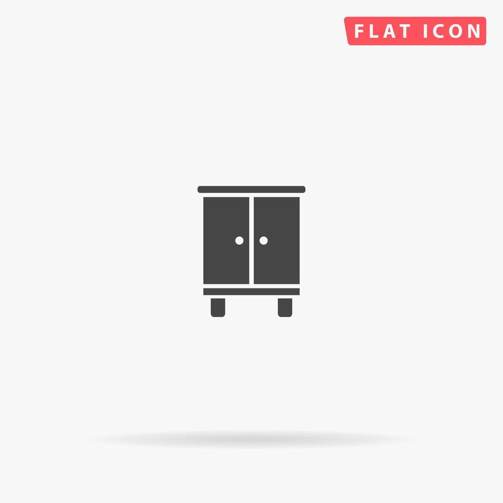 Nightstand flat vector icon. Glyph style sign. Simple hand drawn illustrations symbol for concept infographics, designs projects, UI and UX, website or mobile application.